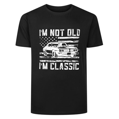 Bigdude Old Classic Print T-Shirt Black